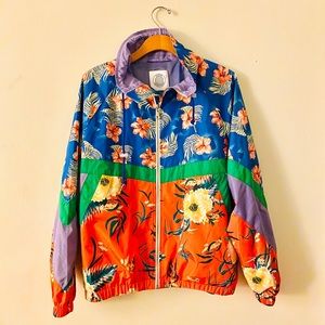 [SOLD] UO Destiny Colorblock Floral Windbreaker
